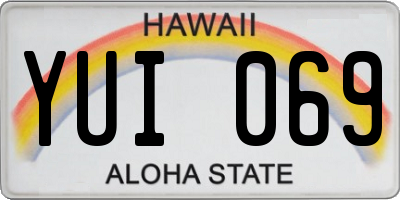 HI license plate YUI069
