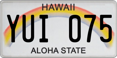 HI license plate YUI075