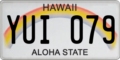 HI license plate YUI079