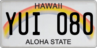 HI license plate YUI080
