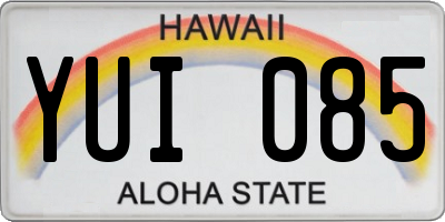 HI license plate YUI085