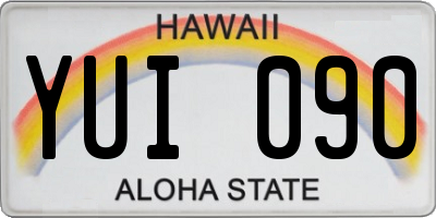 HI license plate YUI090
