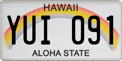 HI license plate YUI091
