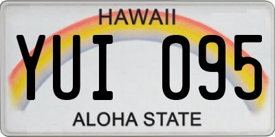 HI license plate YUI095