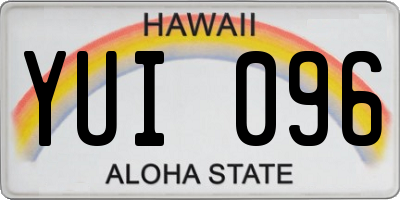 HI license plate YUI096