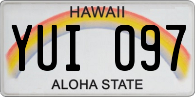 HI license plate YUI097