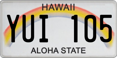 HI license plate YUI105