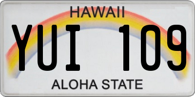 HI license plate YUI109