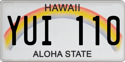 HI license plate YUI110