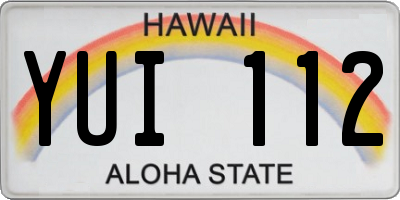HI license plate YUI112