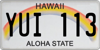 HI license plate YUI113