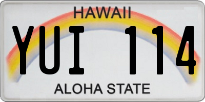 HI license plate YUI114