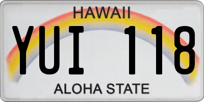 HI license plate YUI118