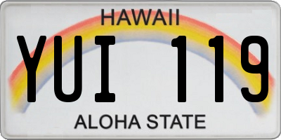 HI license plate YUI119