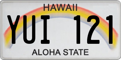 HI license plate YUI121