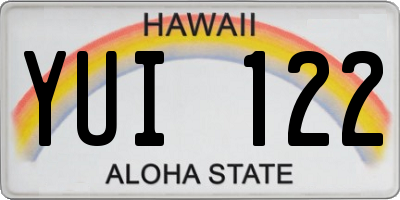 HI license plate YUI122