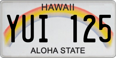 HI license plate YUI125