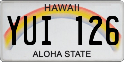 HI license plate YUI126