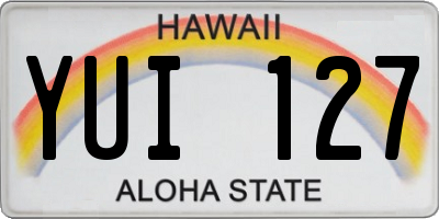 HI license plate YUI127
