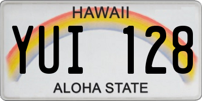 HI license plate YUI128
