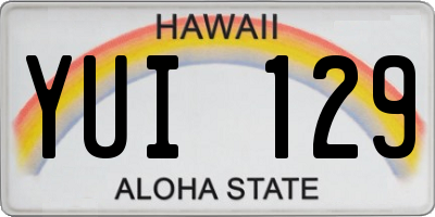 HI license plate YUI129