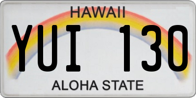 HI license plate YUI130
