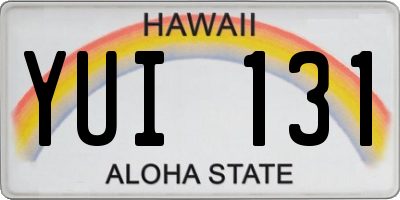 HI license plate YUI131