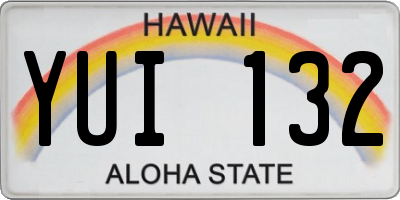 HI license plate YUI132