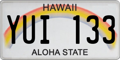 HI license plate YUI133