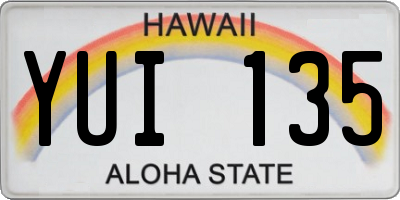 HI license plate YUI135