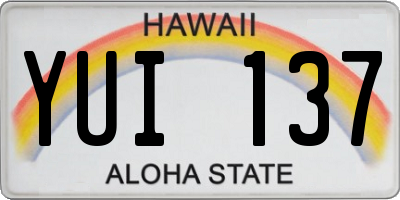 HI license plate YUI137