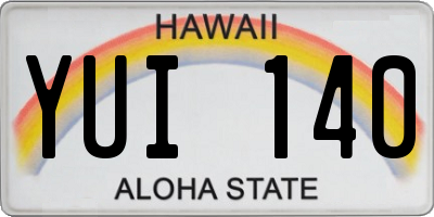 HI license plate YUI140