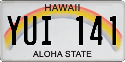 HI license plate YUI141
