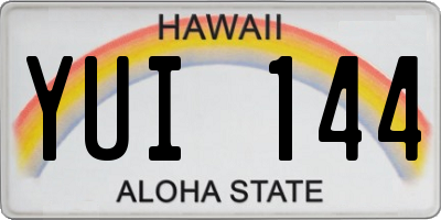 HI license plate YUI144