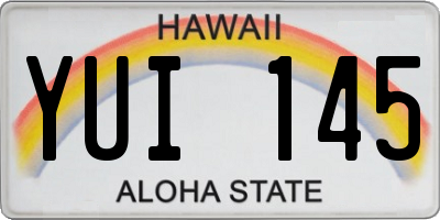 HI license plate YUI145