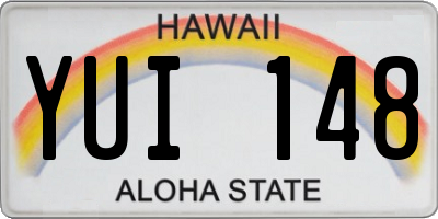 HI license plate YUI148