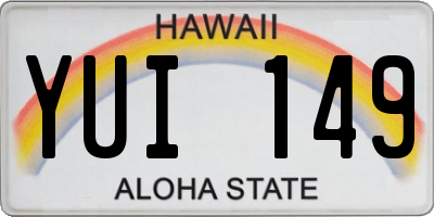 HI license plate YUI149