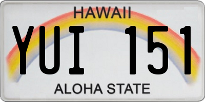 HI license plate YUI151