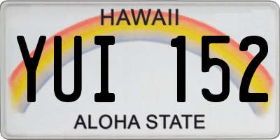 HI license plate YUI152