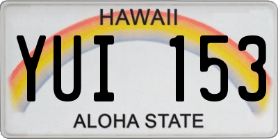 HI license plate YUI153