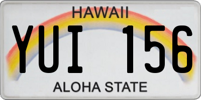 HI license plate YUI156