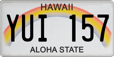 HI license plate YUI157