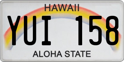 HI license plate YUI158