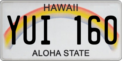 HI license plate YUI160