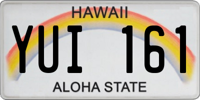 HI license plate YUI161