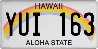HI license plate YUI163