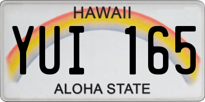 HI license plate YUI165