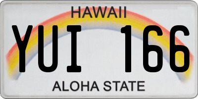 HI license plate YUI166