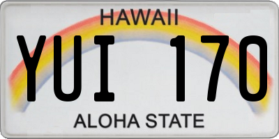 HI license plate YUI170