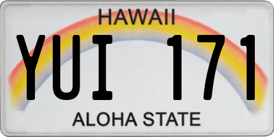 HI license plate YUI171